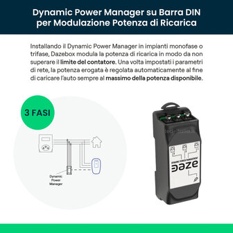 Daze Dynamic Power Manager su Barra DIN per Modulazione Potenza di Ricarica Wallbox Trifase 30kw