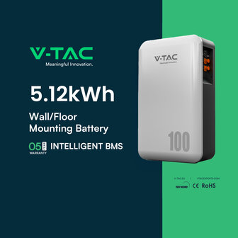 Batteria di Accumulo 5.12kWh al Litio-Ferro-Fosfato LiFePO4 BMS Integrato per Inverter Fotovoltaici CEI 0-21 51.2V 100Ah IP65 Garanzia 10 Anni