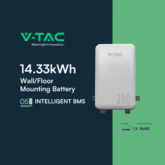 Batteria di Accumulo 14.33kWh al Litio-Ferro-Fosfato LiFePO4 BMS Integrato per Inverter Fotovoltaici CEI 0-21 51.2V 280Ah IP65 Garanzia 10 Anni