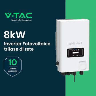 V-TAC Inverter Fotovoltaico Deye Trifase di Rete On-Grid 30kW CEI 0-21 con Schermo LCD, Inclusi TA e WiFi Garanzia 10 Anni IP65