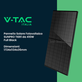 KIT Fotovoltaico Monofase 5kW con Inverter Ibrido, 12 Moduli TIER-1 410W (4.92kW) Full Black con Accumulo LFP 6kWh e Quadro Combinato 1-1 AC-DC 5kW