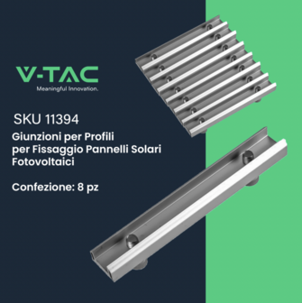Giunzioni per Profili per Fissaggio Pannelli Solari Fotovoltaici (Confezione 8 Pezzi)