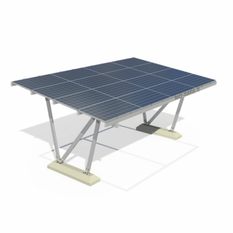 Struttura in Alluminio per Carport Fotovoltaico, 1-2 Posti Auto, fino a 15 Pannelli Solari