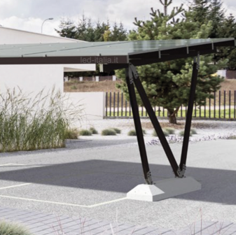 Struttura in Alluminio per Carport Fotovoltaico, 1-2 Posti Auto, fino a 15 Pannelli Solari