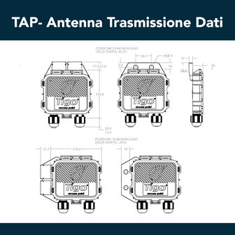 Tigo Kit di Controllo per Ottimizzatori con Datalogger Cloud Connect Advanced (CCA con Ethernet, WiFi, RS485) e Antenna per Trasmissione Dati con alimentazione a barra DIN