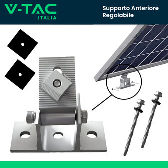 V-TAC Supporto Anteriore Regolabile per il Montaggio di Pannelli Solari Fotovoltaici