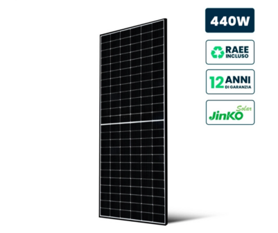 Pannello Solare Fotovoltaico Modulo 440W JINKO Solar TIER-1 Tiger Neo, Monocristallino N-Type TOPCon, Black Frame IP67/IP68 1762x1134x30mm