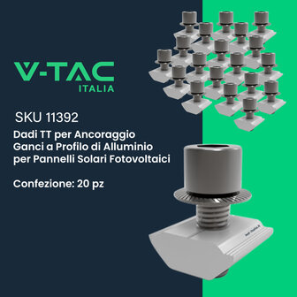 Kit Struttura in Alluminio per montaggio 8 Pannelli Fotovoltaici 35mm per installazione su Tetto con Tegole