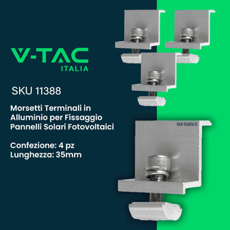 Kit Struttura in Alluminio per montaggio 8 Pannelli Fotovoltaici 35mm per installazione su Tetto con Tegole