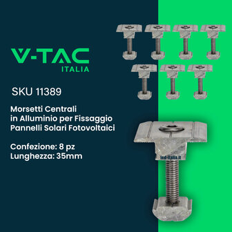 Kit Struttura in Alluminio per montaggio 8 Pannelli Fotovoltaici 35mm per installazione su Tetto con Tegole