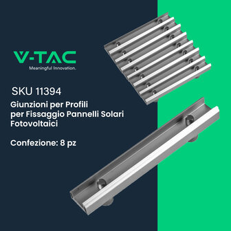 Kit Struttura in Alluminio per montaggio 8 Pannelli Fotovoltaici 35mm per installazione su Tetto in Lamiera Grecata in Verticale