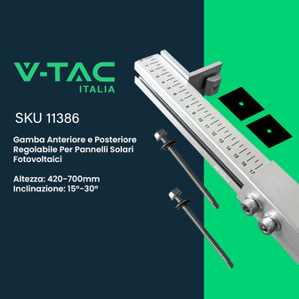 Kit Struttura in Alluminio per montaggio 6 Pannelli Fotovoltaici 35mm per installazione su Tetto Piano con Inclinazione Variabile