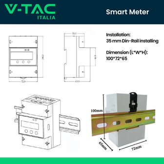Meter DFUN Trifase Contatore Bidirezionale 3*230V/400V RS485 per Misurazione Precisa e Controllo Energetico Avanzato