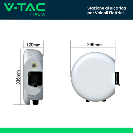 Stazione di Ricarica Sinexcel Izar 7.4kW Monofase 32A, IP65 IK10, WiFi, Bluetooth, Ethernet, 2 Tessere RFID Incluse, Wall Box Bianco con Cavo Tipo 2 Lunghezza 3m