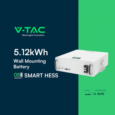 Batteria di Accumulo 5.12kWh al Litio-Ferro-Fosfato LiFePO4 BMS Integrato per Inverter Fotovoltaici CEI 0-21 51.2V 100Ah Garanzia 10 Anni