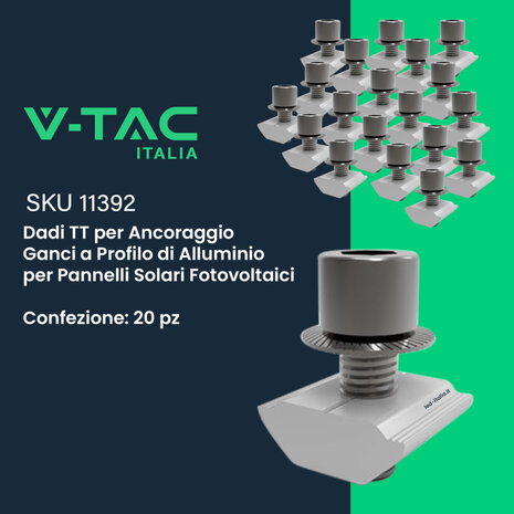 Kit Struttura in Alluminio per montaggio 8 Pannelli Fotovoltaici 35mm per installazione su Tetto con Tegole