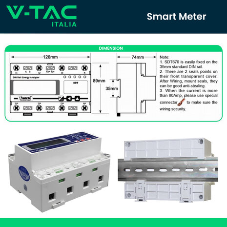 Meter Contatore Bidirezionale Trifase per Monitoraggio Consumo Energetico per Inverter XG Series