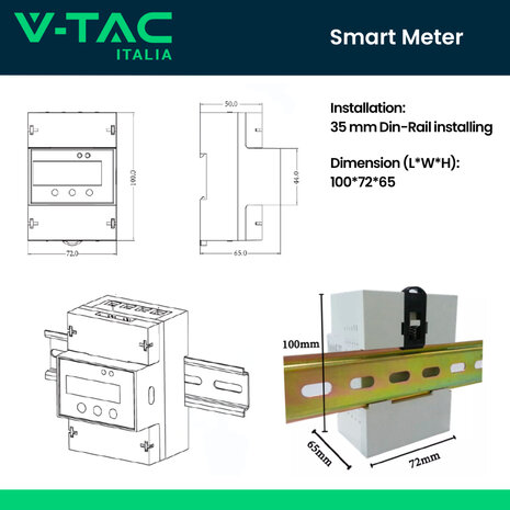 Meter DFUN Trifase Contatore Bidirezionale 3*230V/400V RS485 per Misurazione Precisa e Controllo Energetico Avanzato